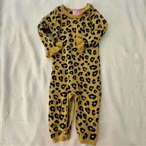 Leopard cheetah one-piece knit sweater romper